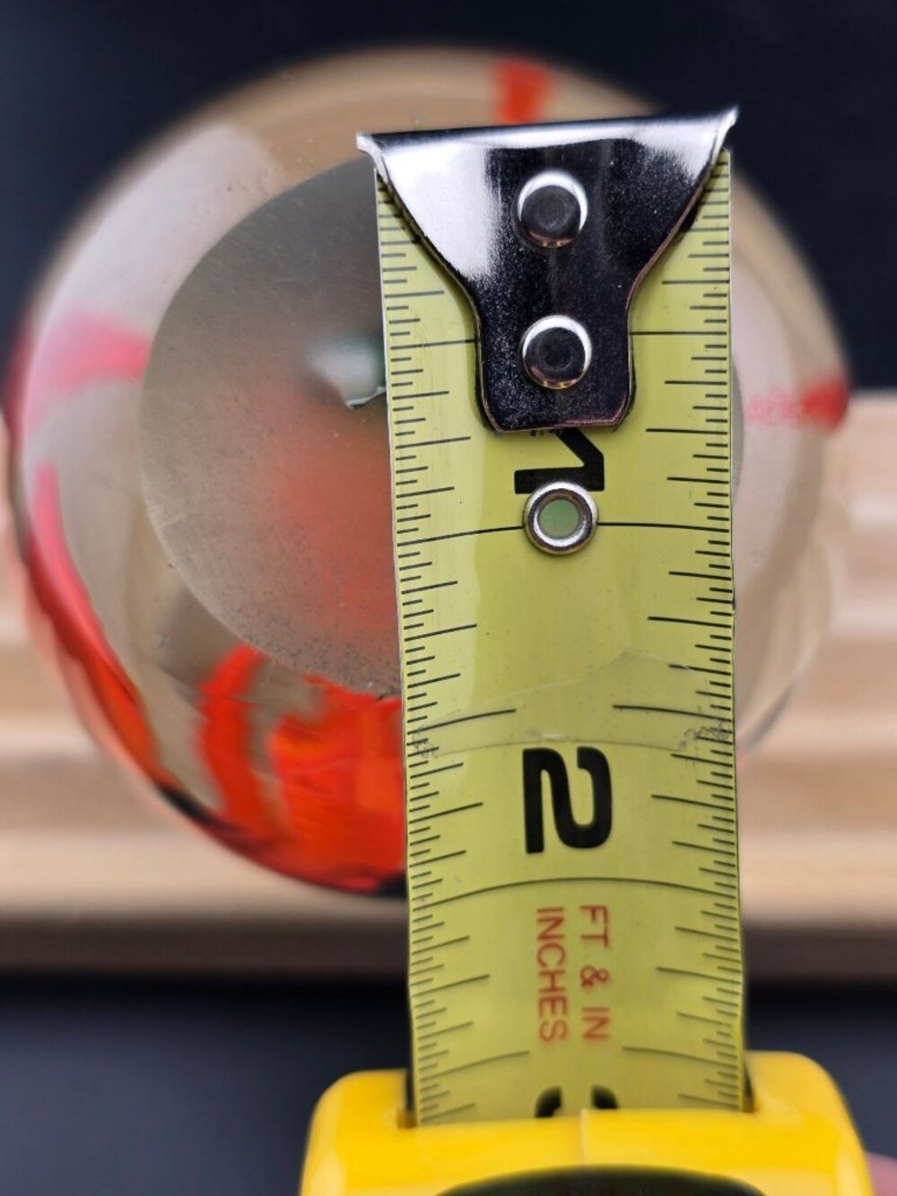 Handcrafted Clear Glass Paperweight With Orange Flower Design & Green Leaves - Picture 15 of 15